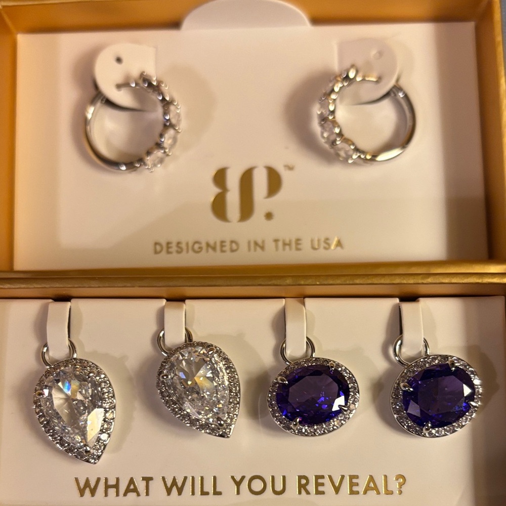 Charming Hoops: A Perfect Accessory: Lavender and Purple Topaz Rhodium - Picture 2 of 3